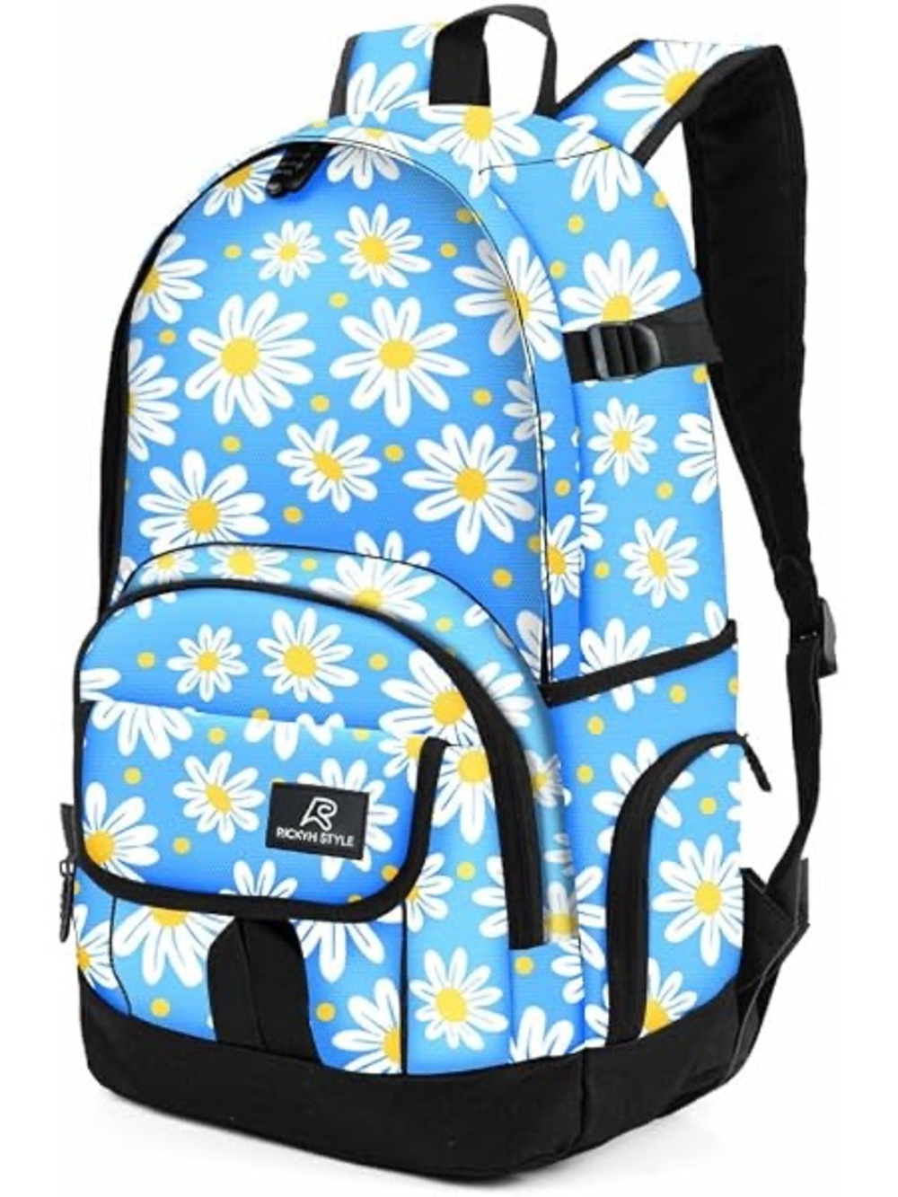 Rickyh Style Blue Daisy Print Backpack